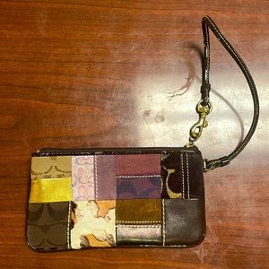 COACH Logo & Patchwork Wristlet